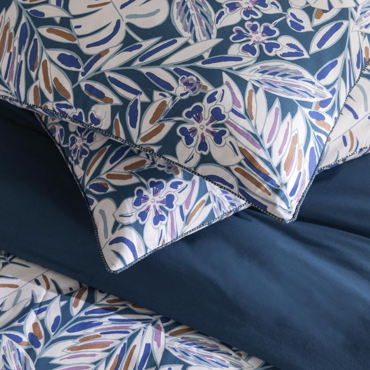 LEVASSEUR Nouk parure de lit coton bleu 260x240cm vegetal