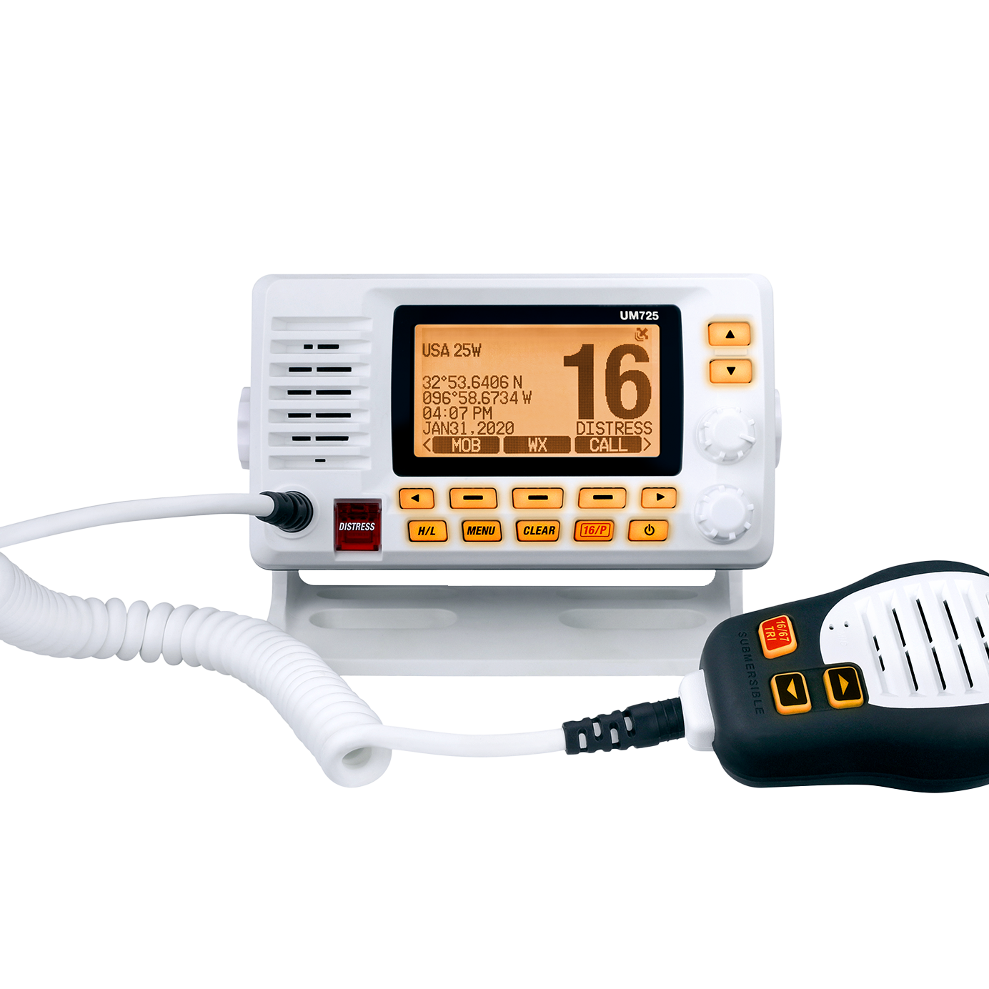 Uniden UM725 radio VHF marine fixe noire GPS Bluetooth