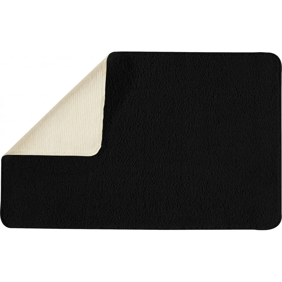 Levasseur Salle de bain Polynésie tapis de bain noir 50x80cm