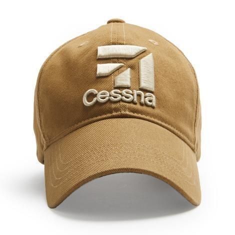 La Boutique du Pilote Cessna Tan casquette ocre logo brodé