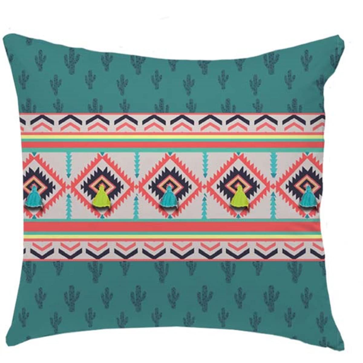 Future Home Diego Coussin Ethnique Coton 40x40cm Vert