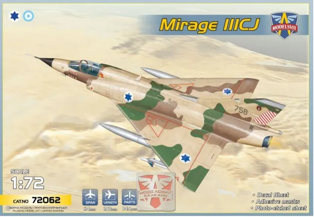 Modelsvit Mirage IIICJ Shahak maquette 1/72 plastique chasseur