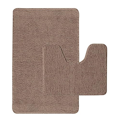 Levasseur Polynesie tapis de bain polyester taupe 50x80 + 50x40