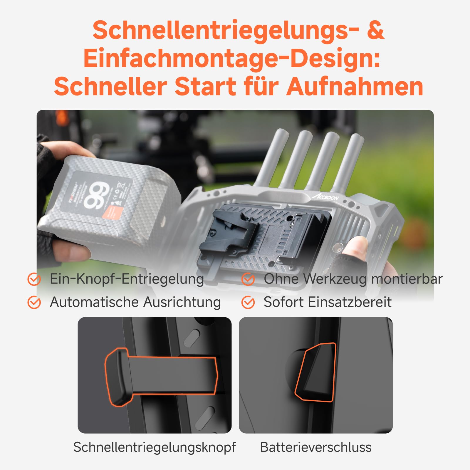 Accsoon CineView M7 plaque V-Mount M7 Pro