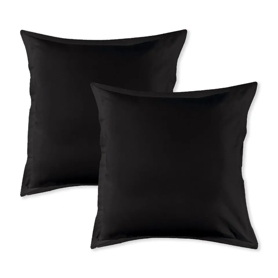 LEVASSEUR Linge de lit Lot 2 taies oreiller coton noir 64x64cm