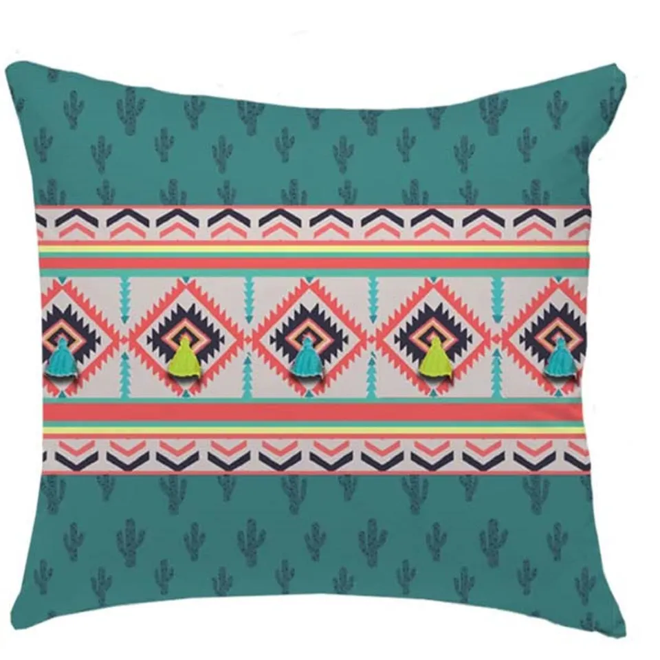 Future Home Diego Coussin Ethnique Coton 40x40cm Vert