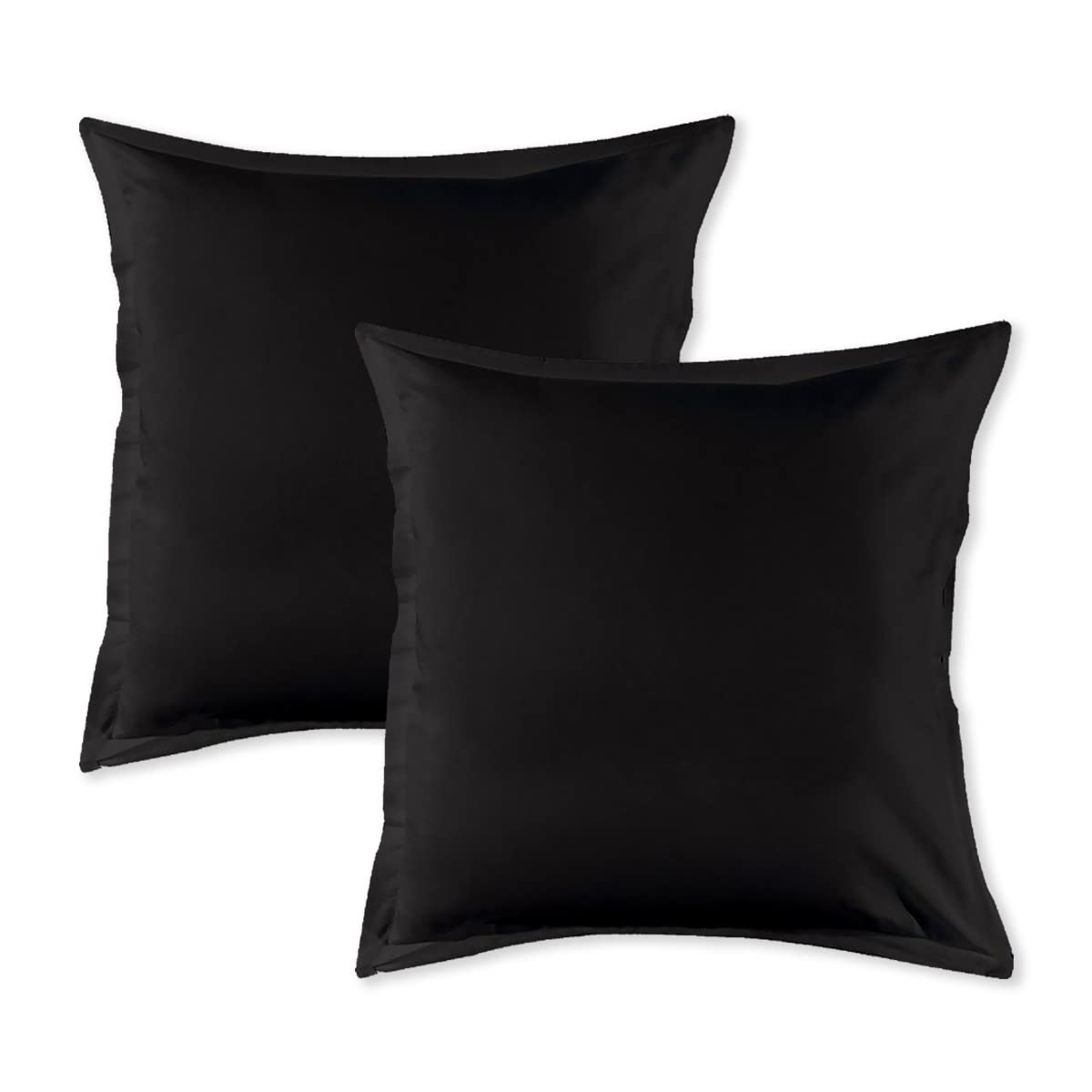 LEVASSEUR Linge de lit Lot 2 taies oreiller coton noir 64x64cm
