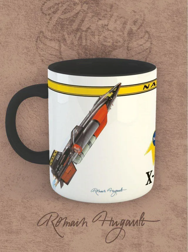 Romain Hugault X15 Mug céramique NASA noir et blanc