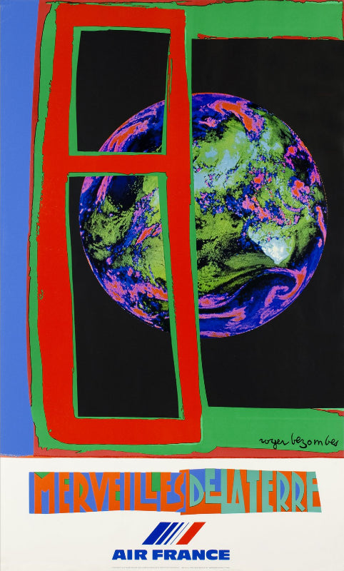 Air France Merveilles de la Terre affiche 100x60 Bezombes