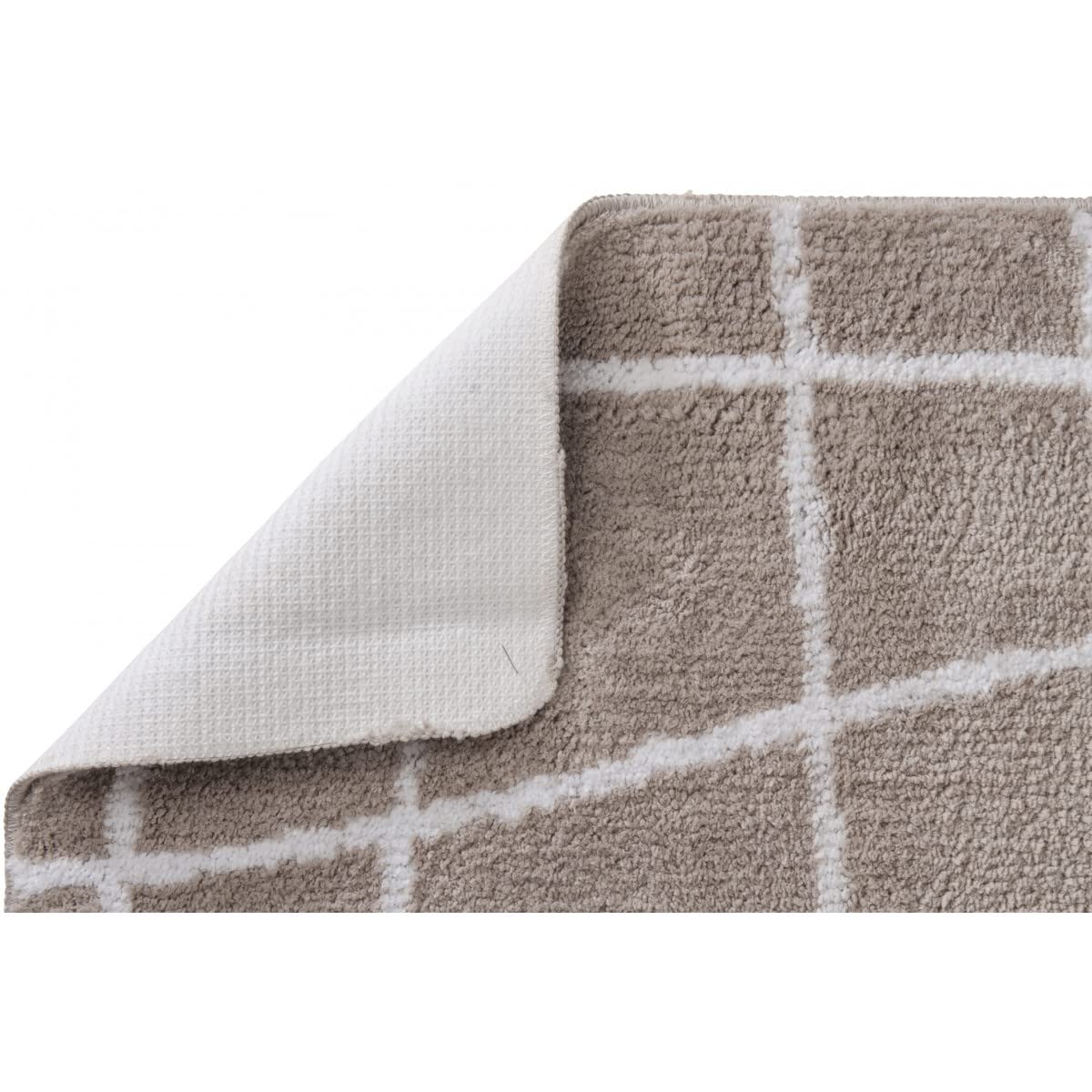 LEVASSEUR Salle de bain tapis de bain polyester 50x80cm taupe