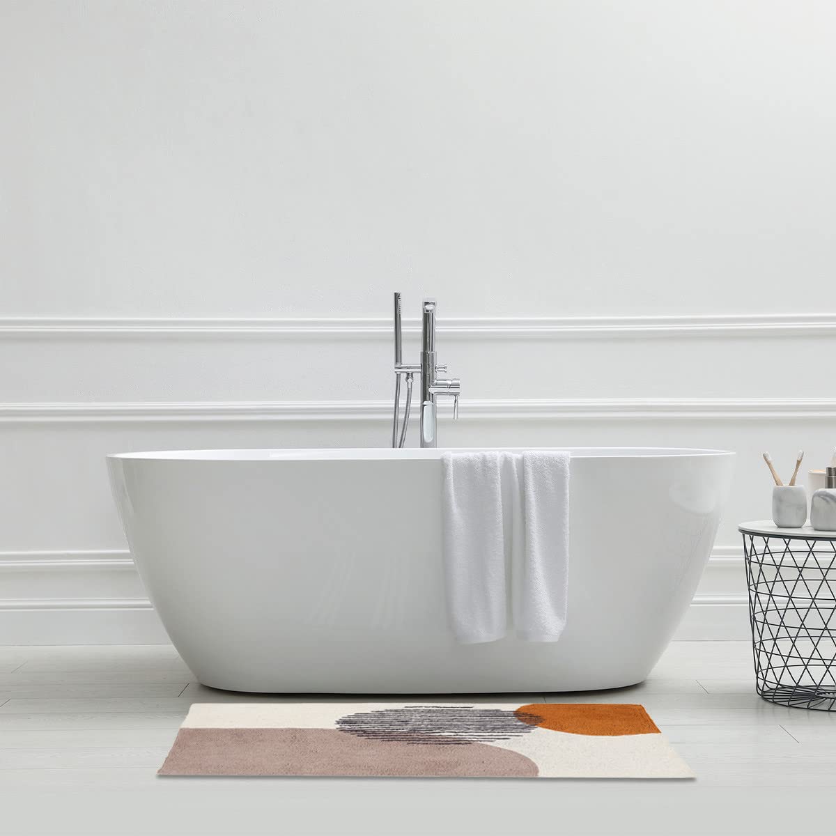 Levasseur tapis de bain coton beige 60x120cm absorbant