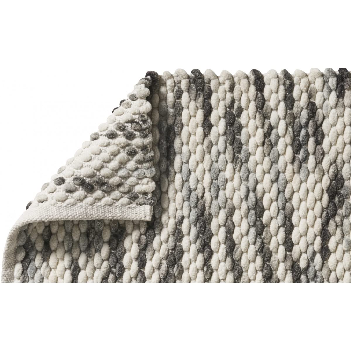 LEVASSEUR tapis de bain réversible gris blanc 50x80cm