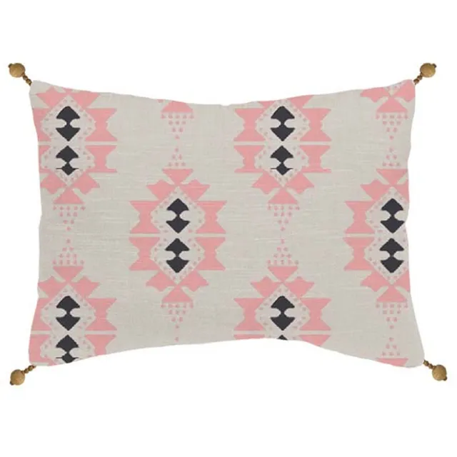 Levasseur Salon & Chambre Coussin Ethno 30x50cm blanc coton