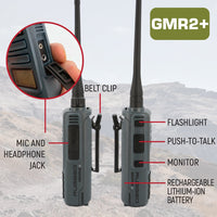 Rugged Air GMR2 Plus pack 2 talkies GMRS micro