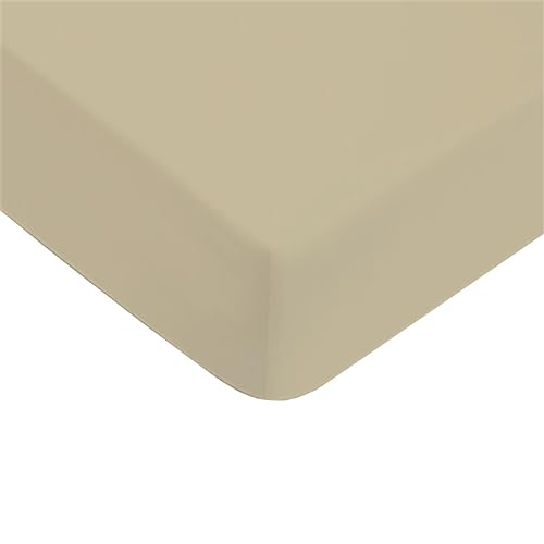LEVASSEUR drap housse coton beige 180x200cm 100% coton 57 fils