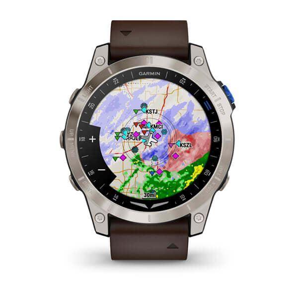 Garmin D2 Mach 1 montre aviateur GPS cuir AMOLED