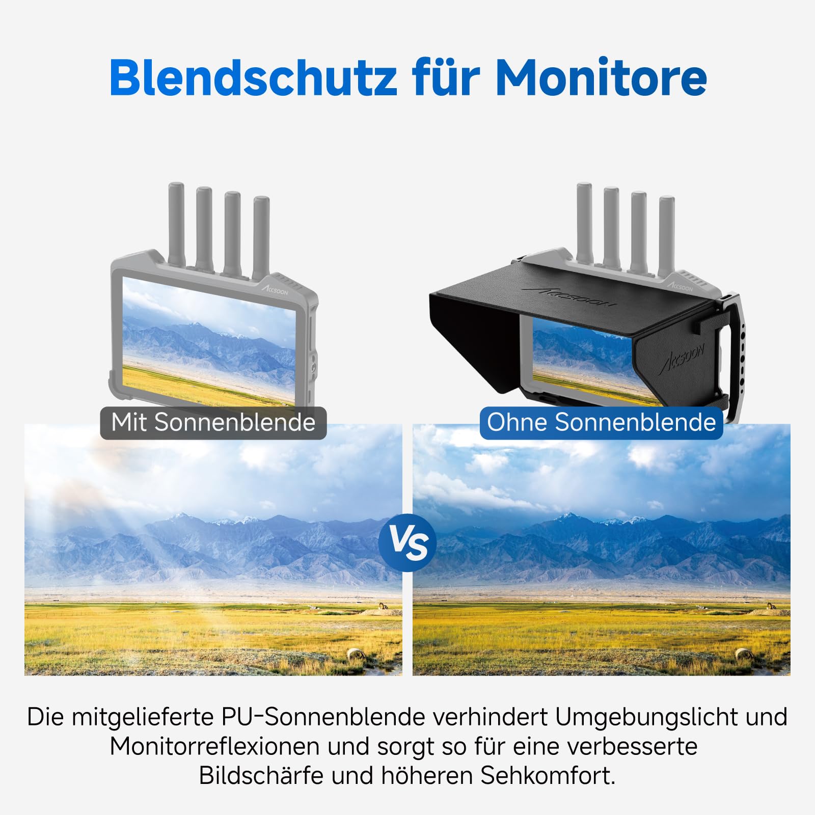 Accsoon Cage moniteur pare-soleil CineView M7/M7 Pro