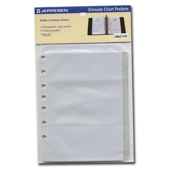Jeppesen Pochettes carte Enroute plastiques transparentes x5