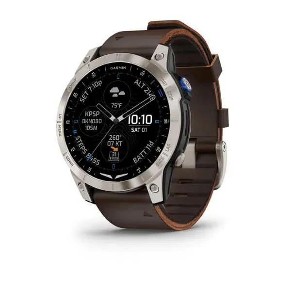 Garmin D2 Mach 1 montre aviateur GPS cuir AMOLED