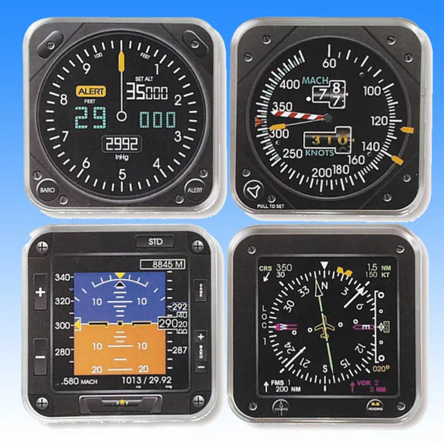 La Boutique du Pilote Tableau de Bord sous-verres lot 4 cockpit