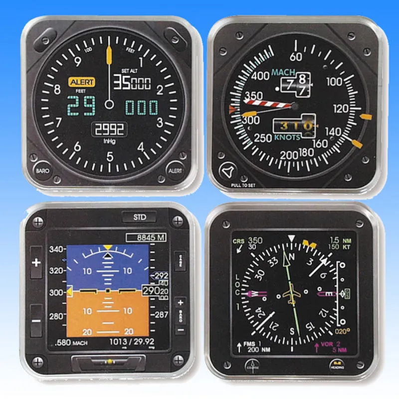 La Boutique du Pilote Tableau de Bord sous-verres lot 4 cockpit