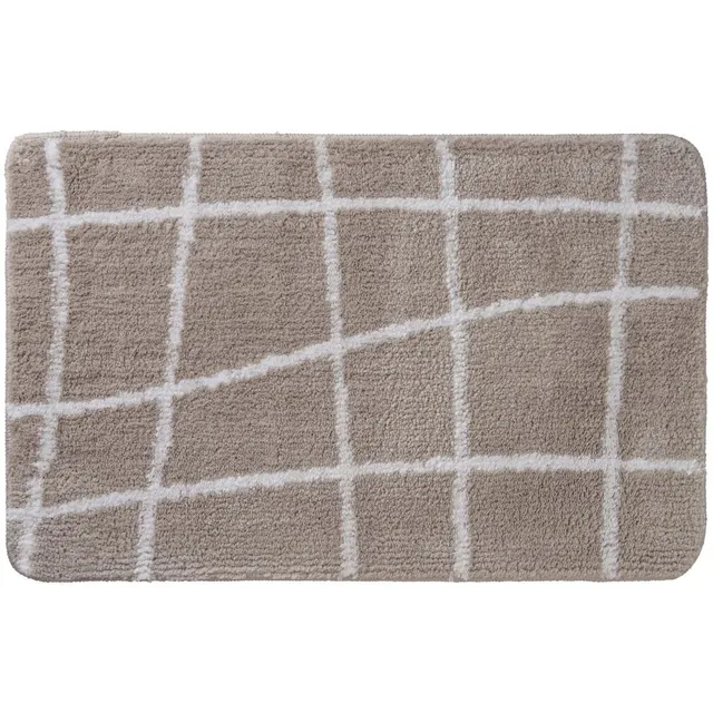 LEVASSEUR Salle de bain tapis de bain polyester 50x80cm taupe