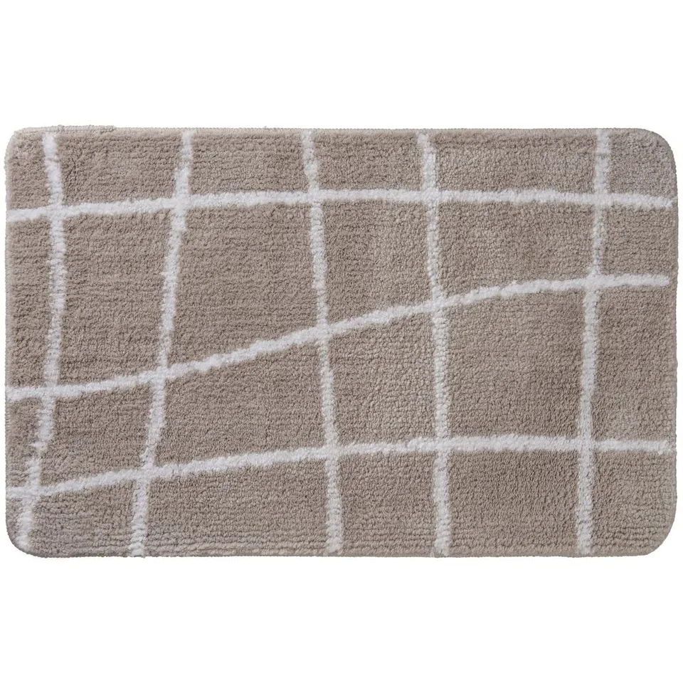 LEVASSEUR Salle de bain tapis de bain polyester 50x80cm taupe