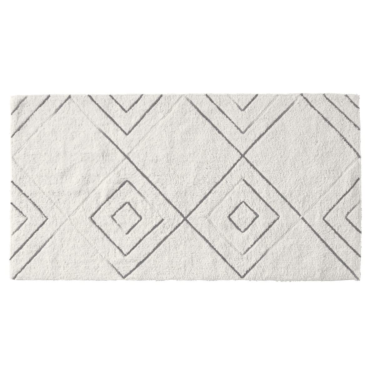 LEVASSEUR Hexago tapis de bain géométrique ivoire 60x120cm