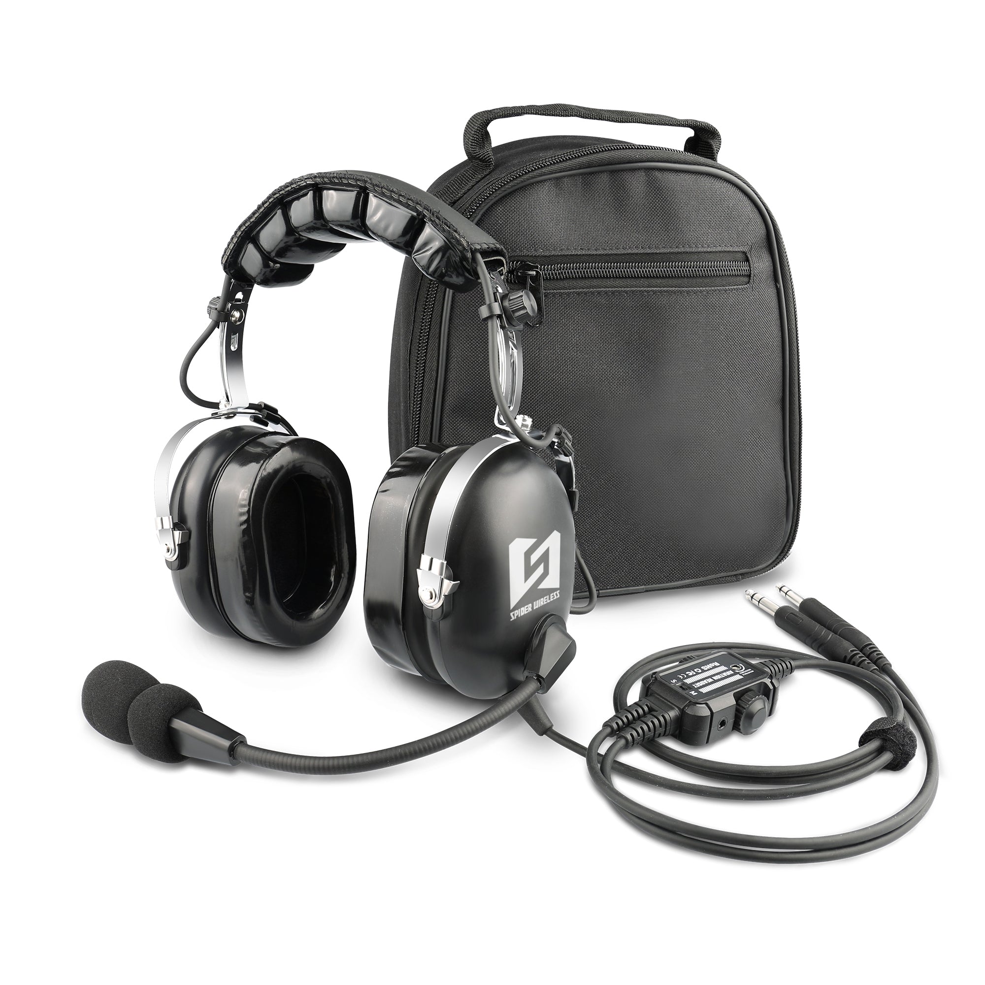 R Spider Wireless Aviation Headset casque PNR double fiche