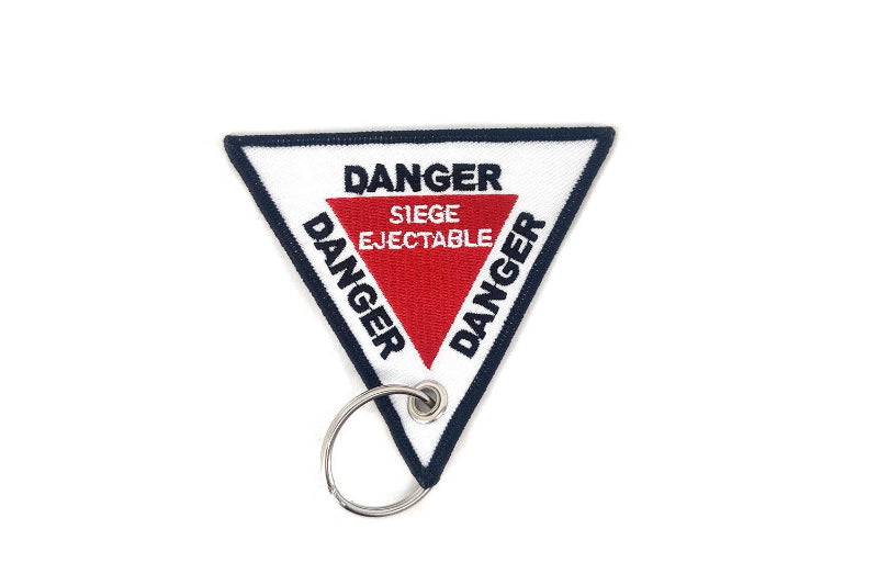 Porte-clés Danger Siège Ejectable tissu triangulaire