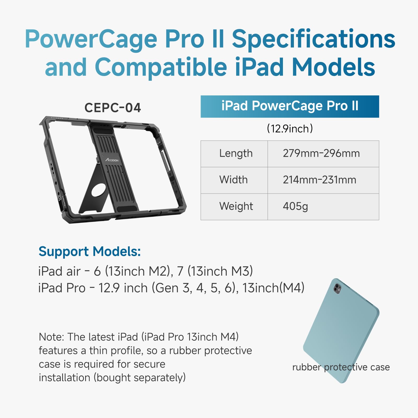 Accsoon PowerCage Pro II Cage iPad Pro 12,9" Alu NP-F