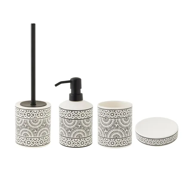 Levasseur Tribu Set Salle de Bain 4 Pièces Porcelaine Noir