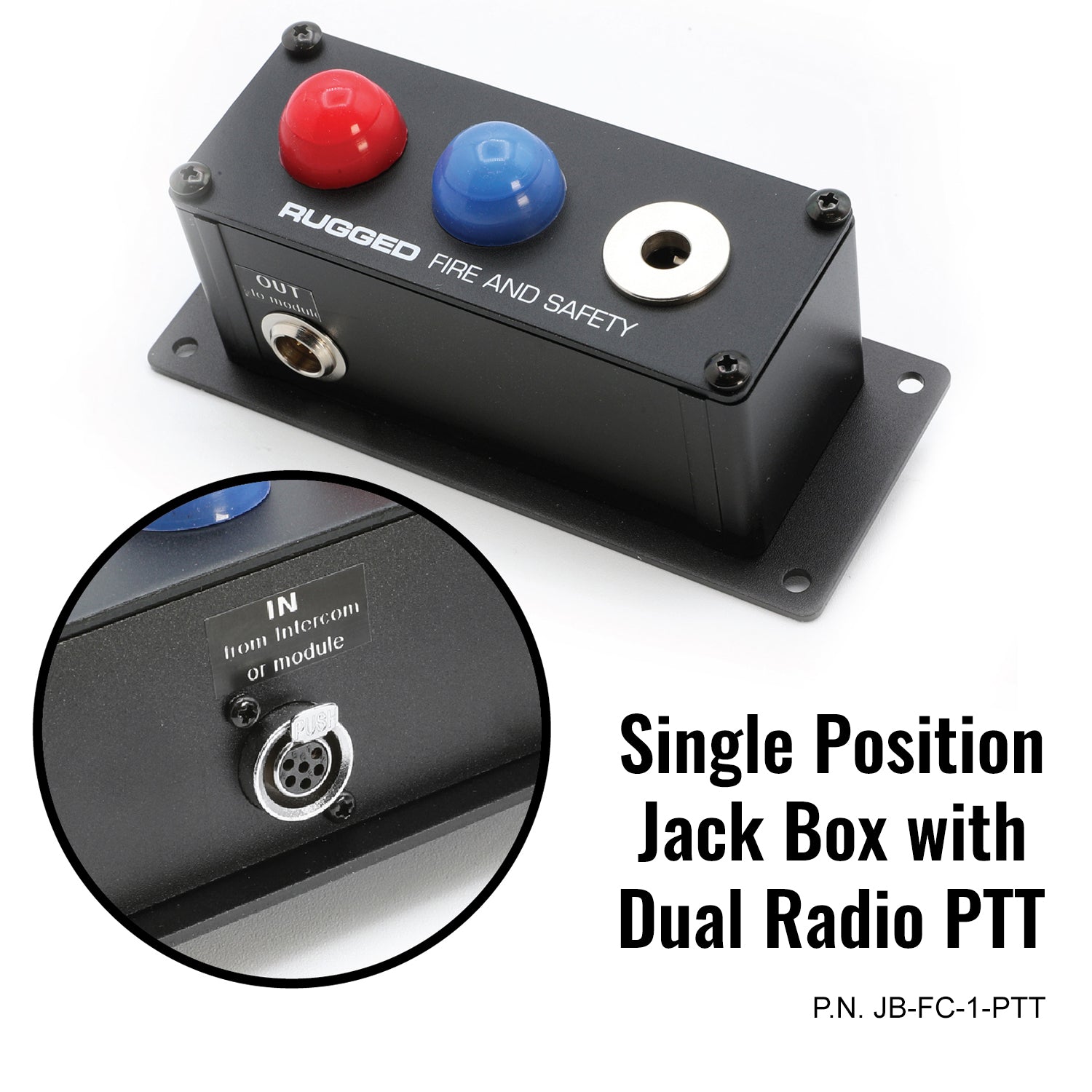 Rugged Air Intercoms Jack Box station casque RRP800 Simple Dual PTT