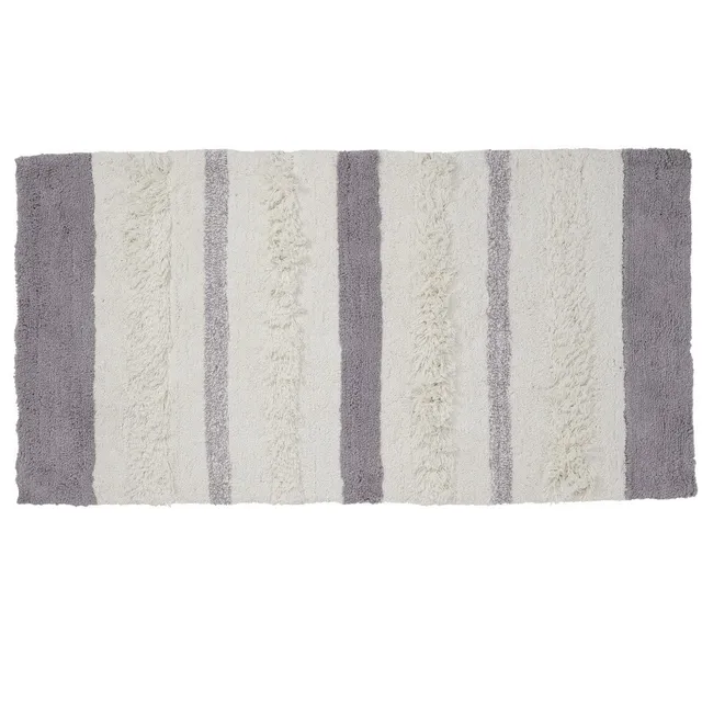LEVASSEUR Tapis de Bain 60x120cm Blanc Chris Coton