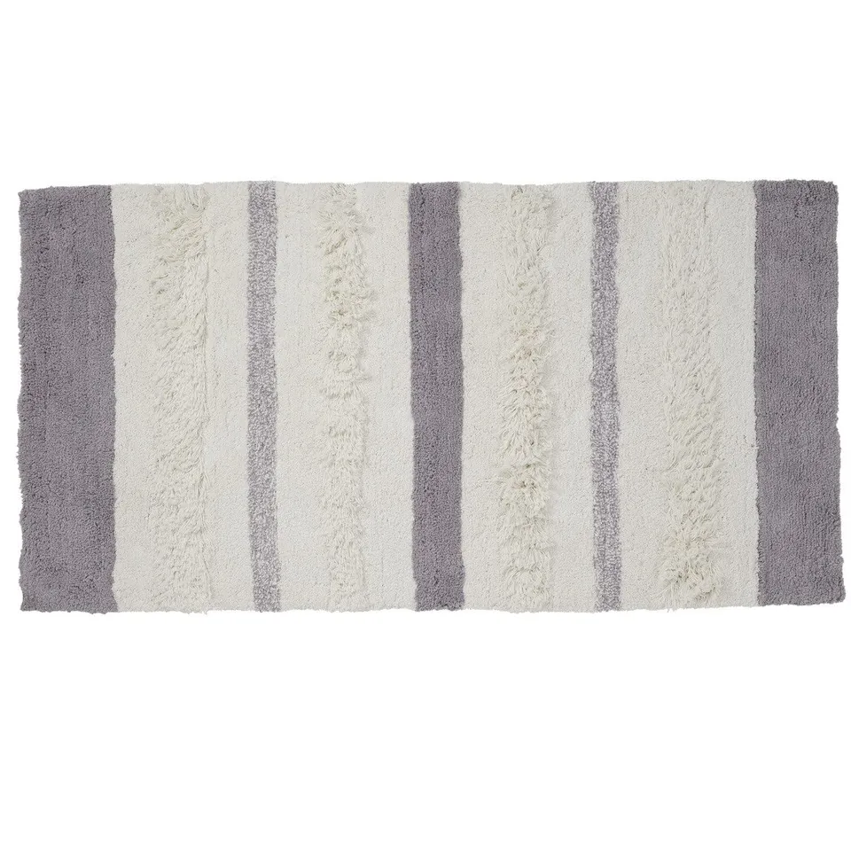 LEVASSEUR Tapis de Bain 60x120cm Blanc Chris Coton