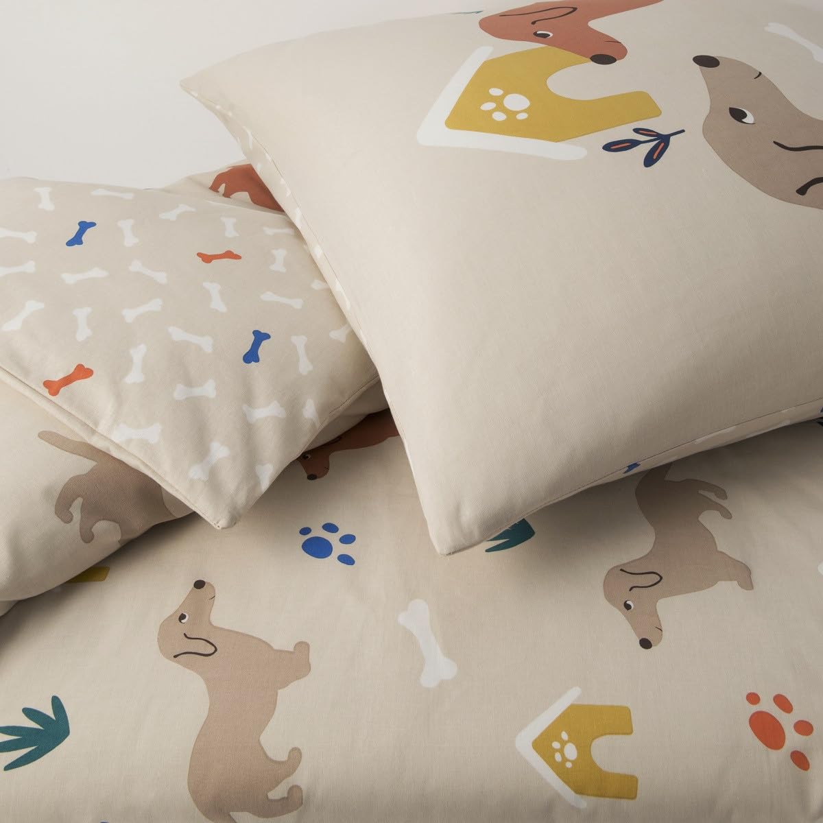 Future Home Kids Parure de lit 140x200 chien coton 2 pièces