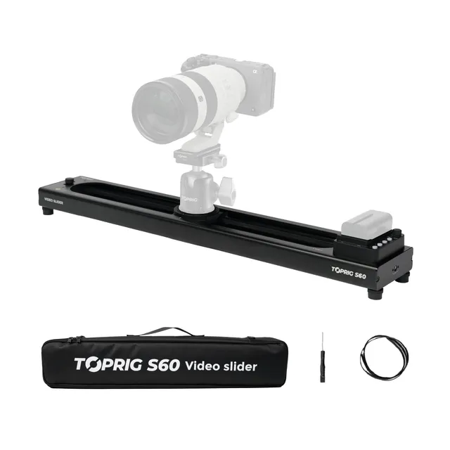 Toprig S60 Slider Motorisé 60cm Rail Vidéo Bluetooth 4kg
