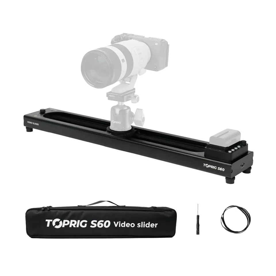 Toprig S60 Slider Motorisé 60cm Rail Vidéo Bluetooth 4kg