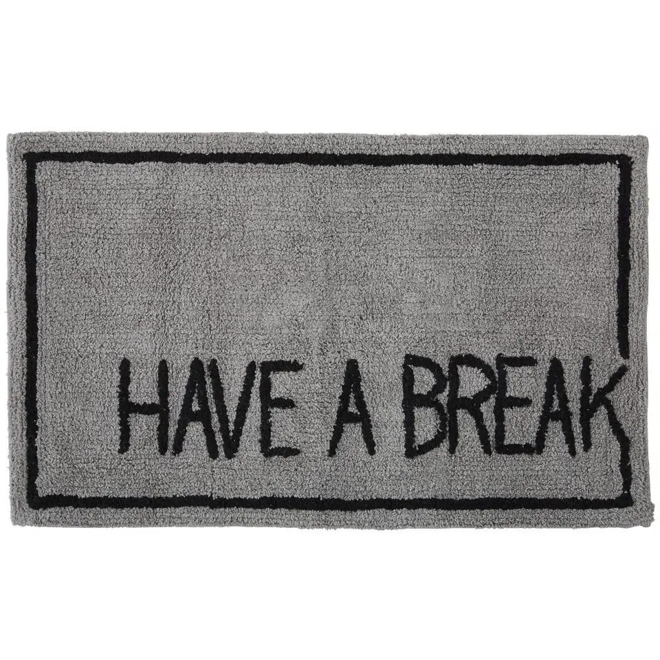LEVASSEUR Sol tapis de bain texte coton tufté 50x80cm