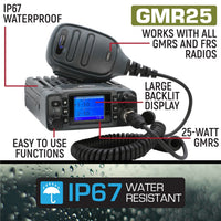 Rugged Air GMR25 radio mobile GMRS 25W étanche IP67