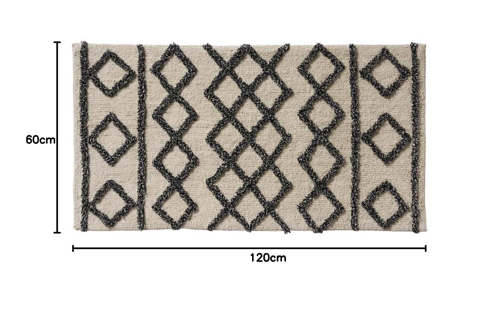 LEVASSEUR Izza tapis de bain géométrique noir 60x120cm