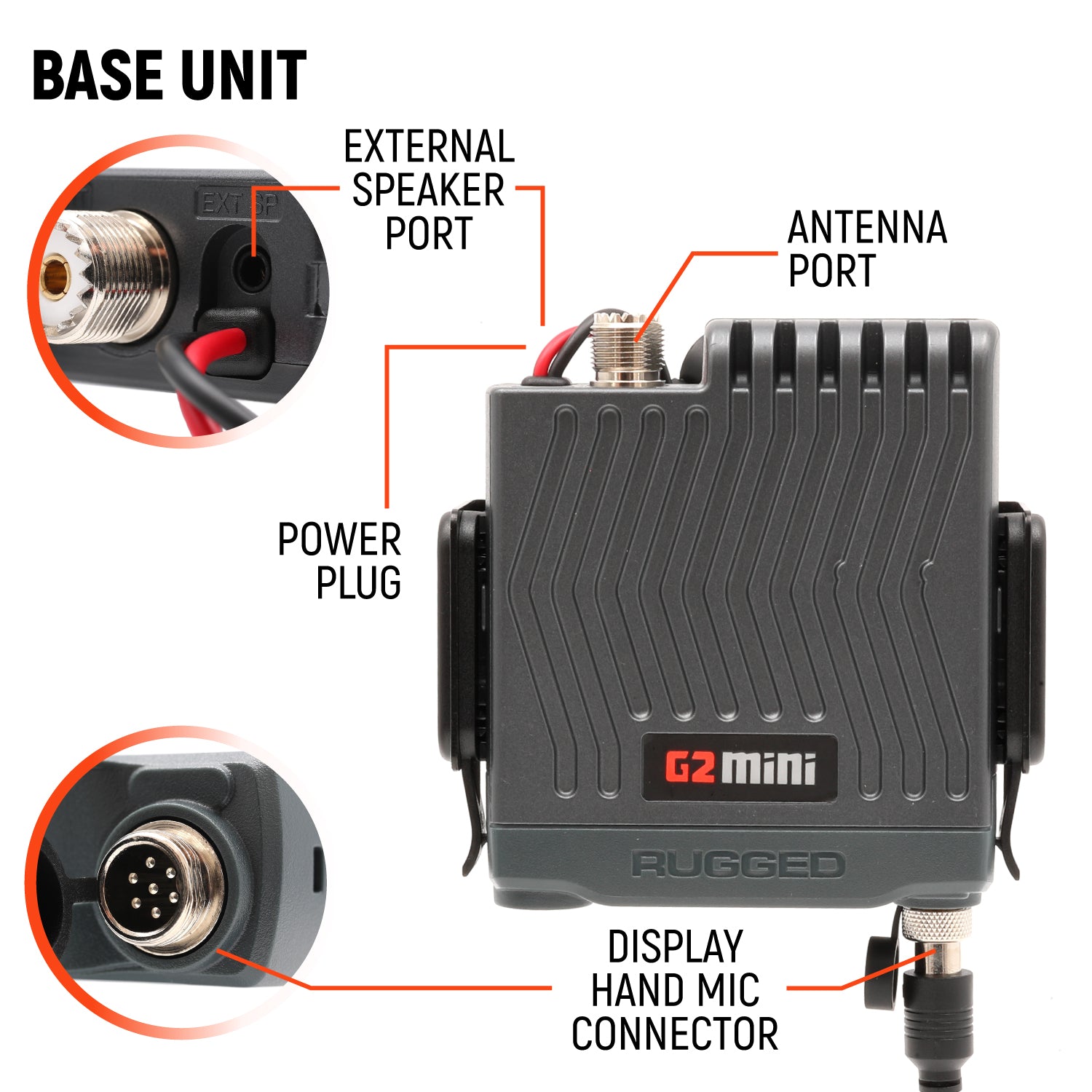 Rugged Air G2 Mini radio mobile GMRS 30W micro LED compacte