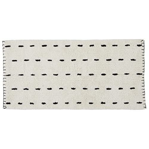 Levasseur Amara Tapis Déco Ivoire 60x120cm Coton Tufté