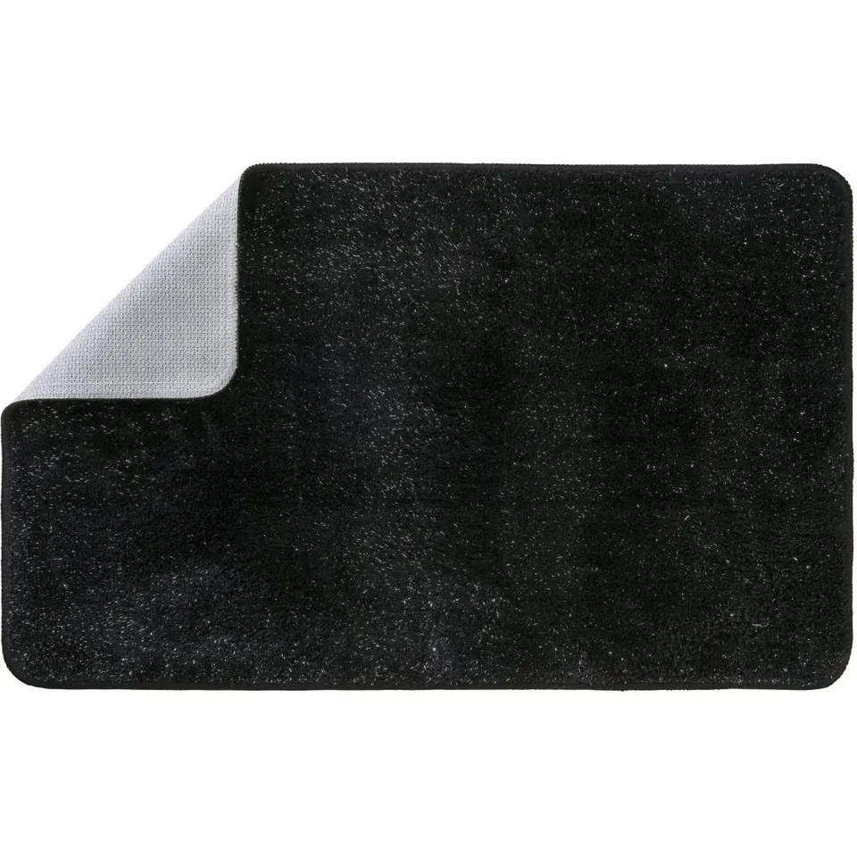 Levasseur Polynésie Tapis de Bain Noir Fils Dorés 50x80cm Antidérapant