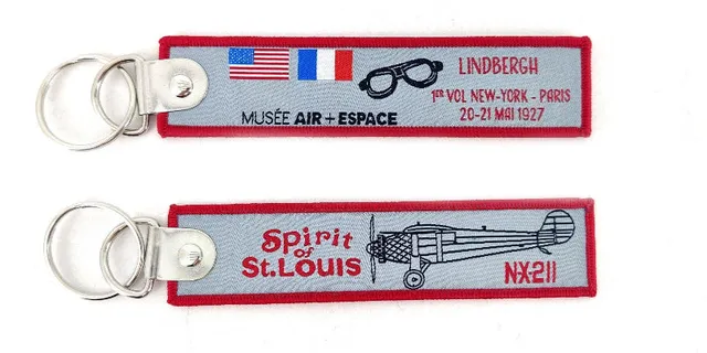 La Boutique du Pilote Spirit of St Louis Porte-clés flamme gris rouge