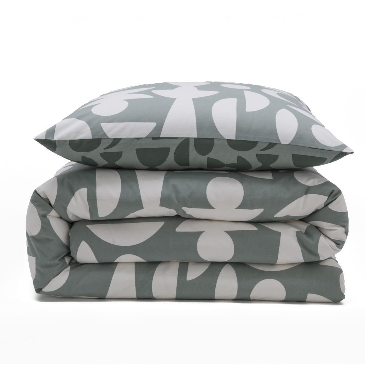 LEVASSEUR Lune parure de lit coton vert 260x240cm