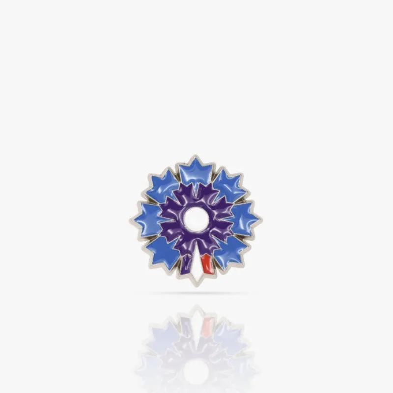 Bleuet de France pétale tricolore pin's fleur 45mm papier vernis