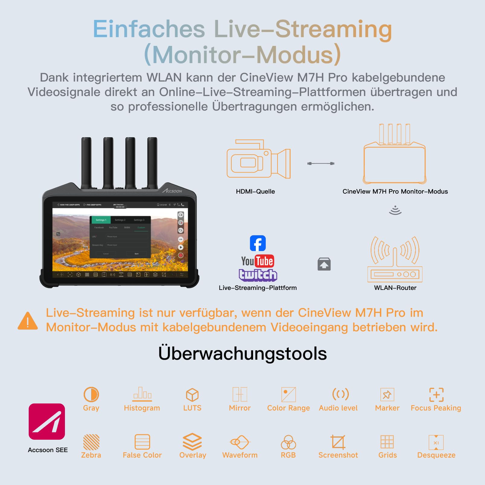 Accsoon CineView M7H Pro moniteur 7" 4K60 1000 nits