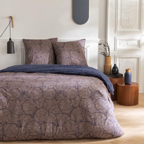LEVASSEUR Ninon parure de lit coton bleu 240x220cm imprime