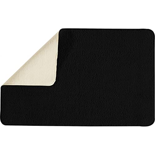 Levasseur Salle de bain Polynésie tapis de bain noir 50x80cm
